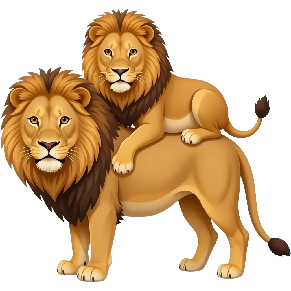 شیر نر بر پشت شیر ماده emoji