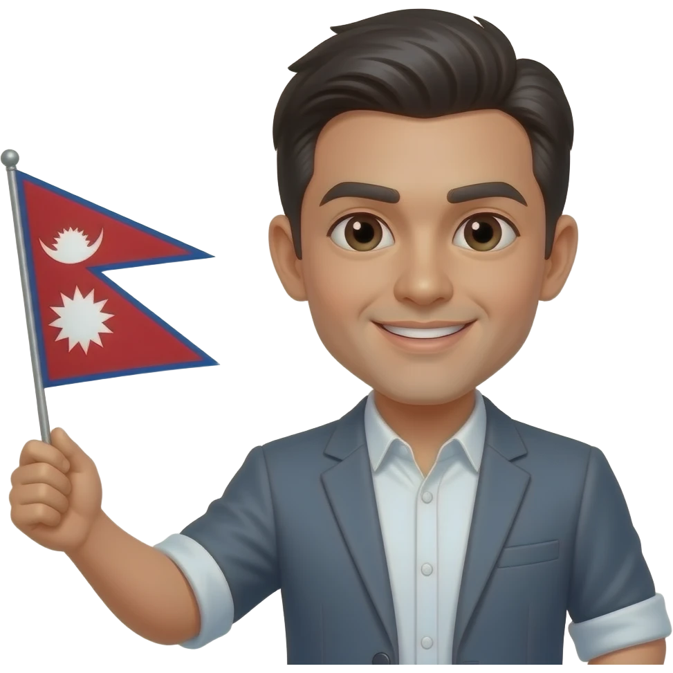 Make man holding nepali flag emoji