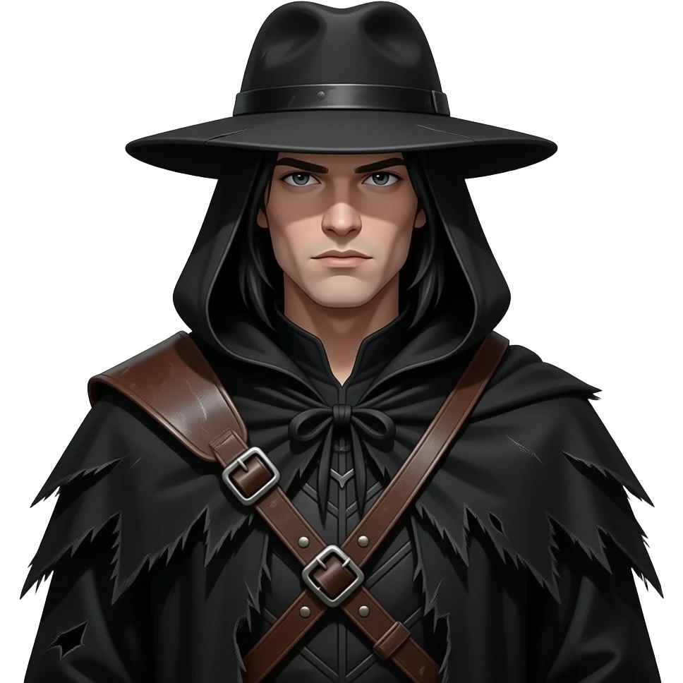 Gothic dark namad traveler with bag over his shoulder emoji