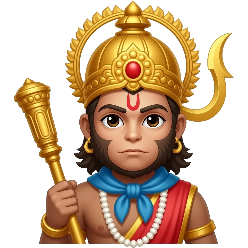 Hanuman ji with gada emoji