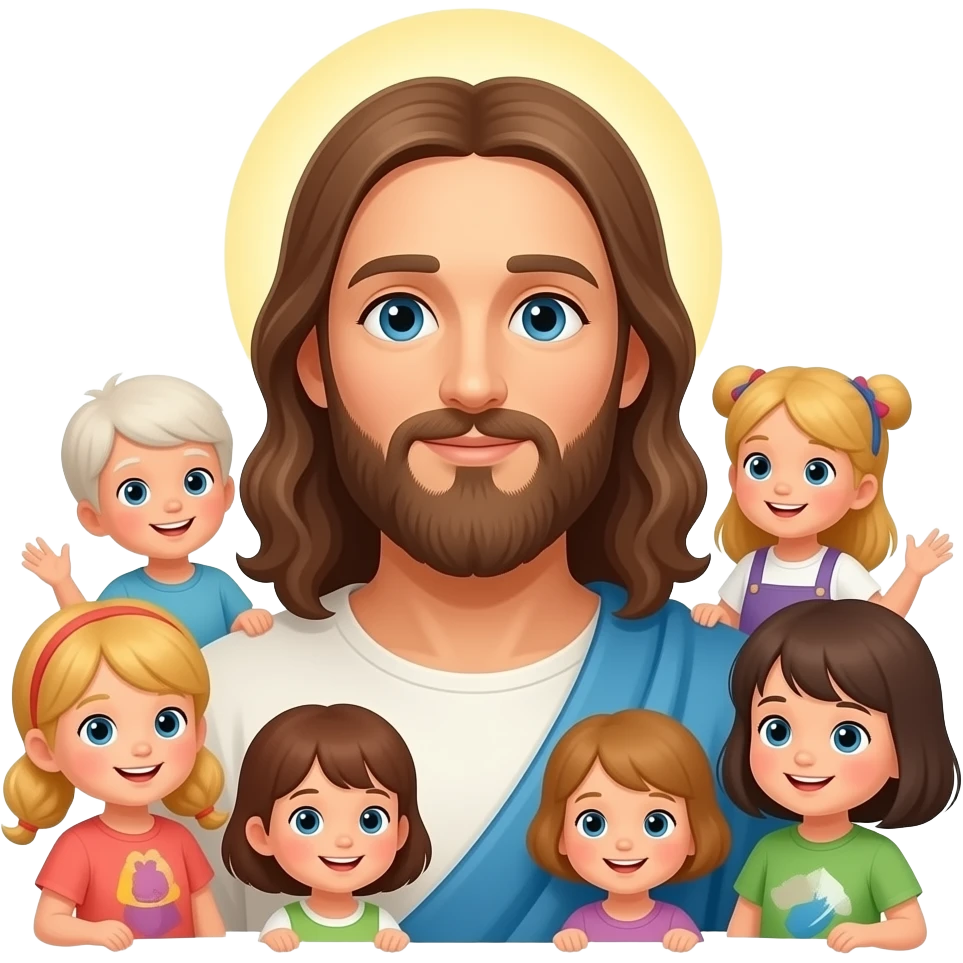 Jesus with a group of children emoji