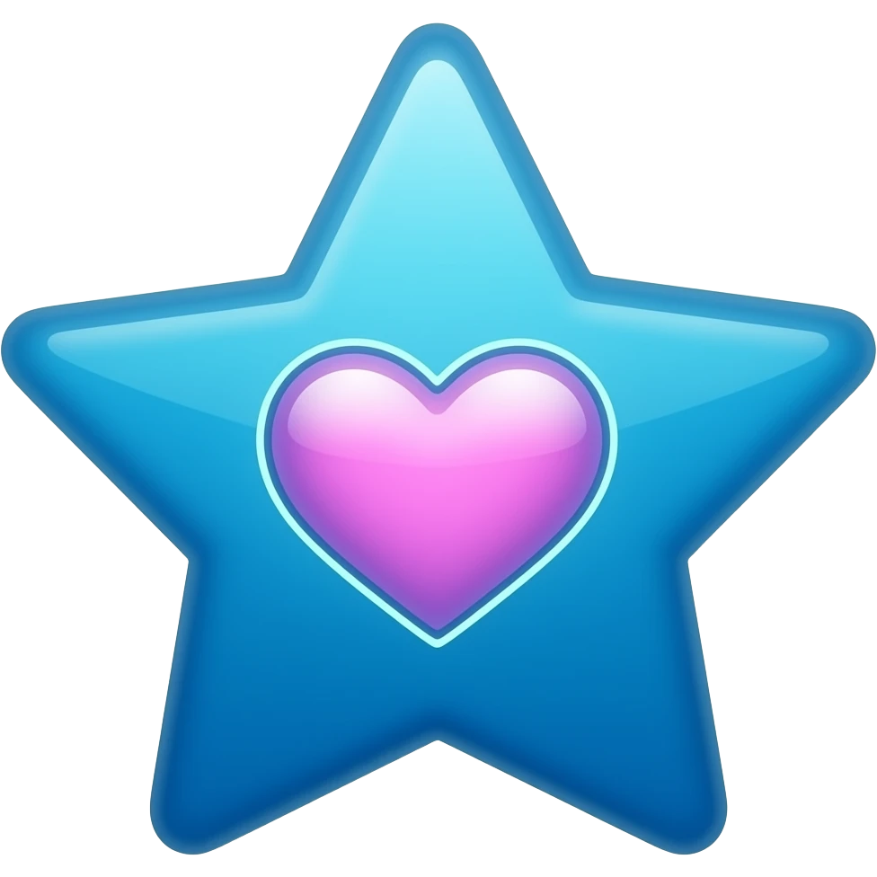 Blue star that somehow shows a vision make it look cute emoji