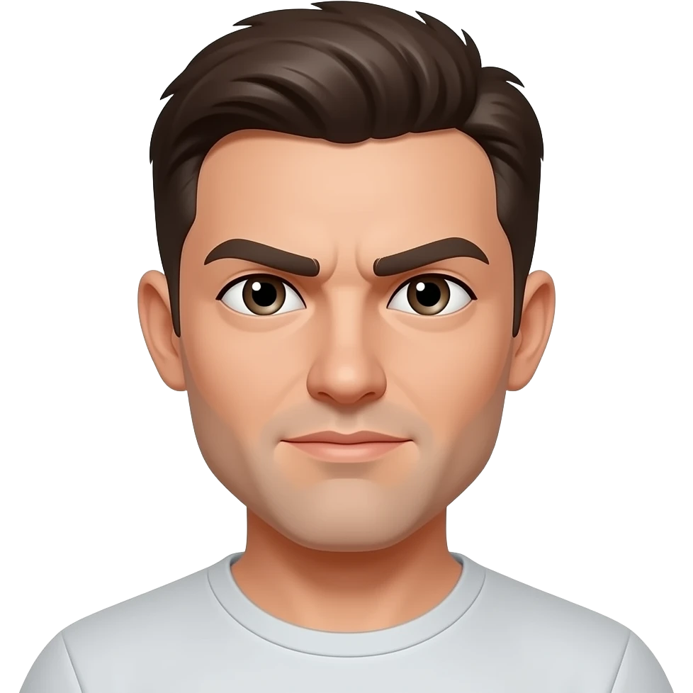 Make his eyes squint make his face not as long emoji