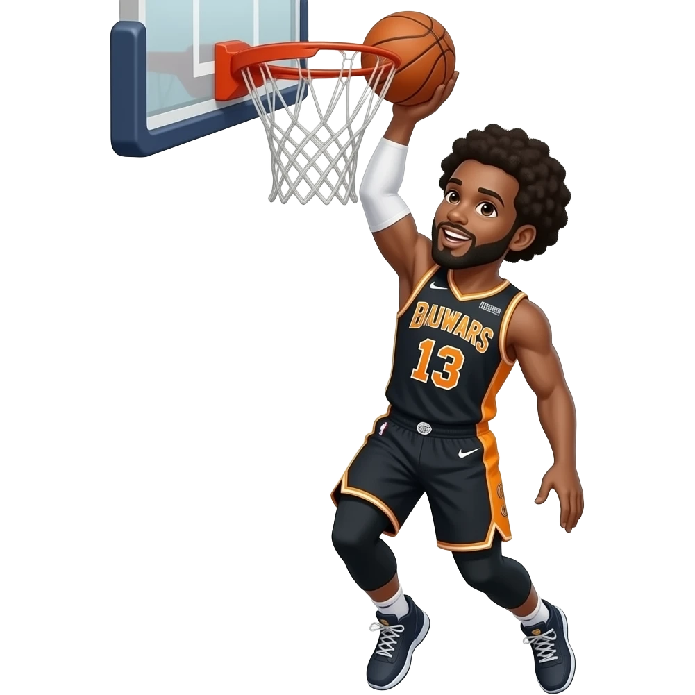 anthony edwards dunking wearing orange and black emoji