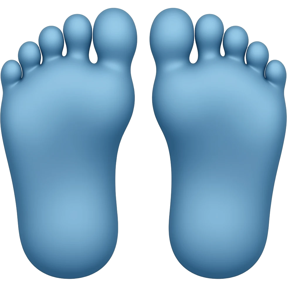 blue feet with nails emoji