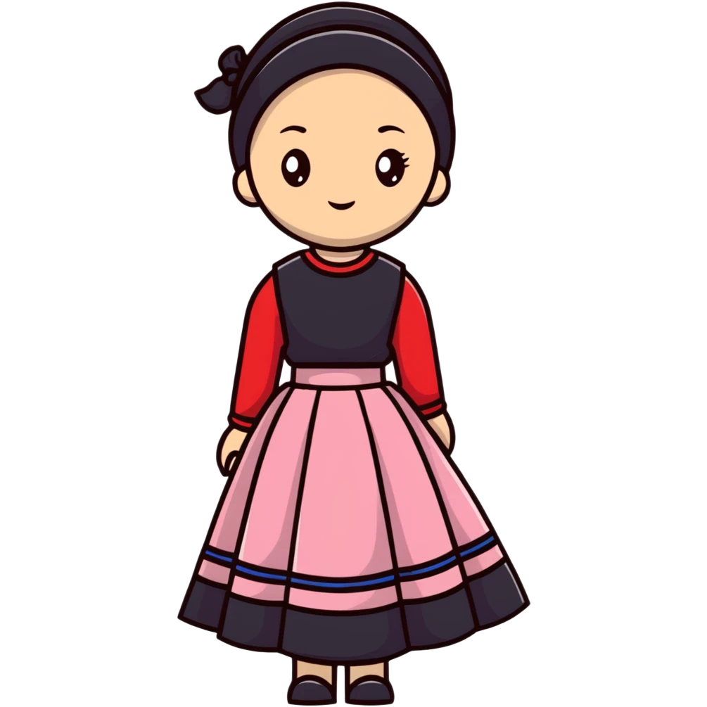 Doll wearing long skirt top  emoji