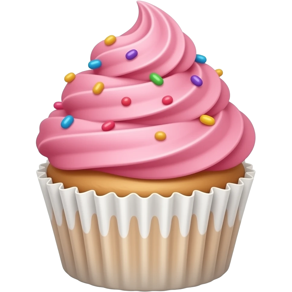 Cupcake with pink icing emoji