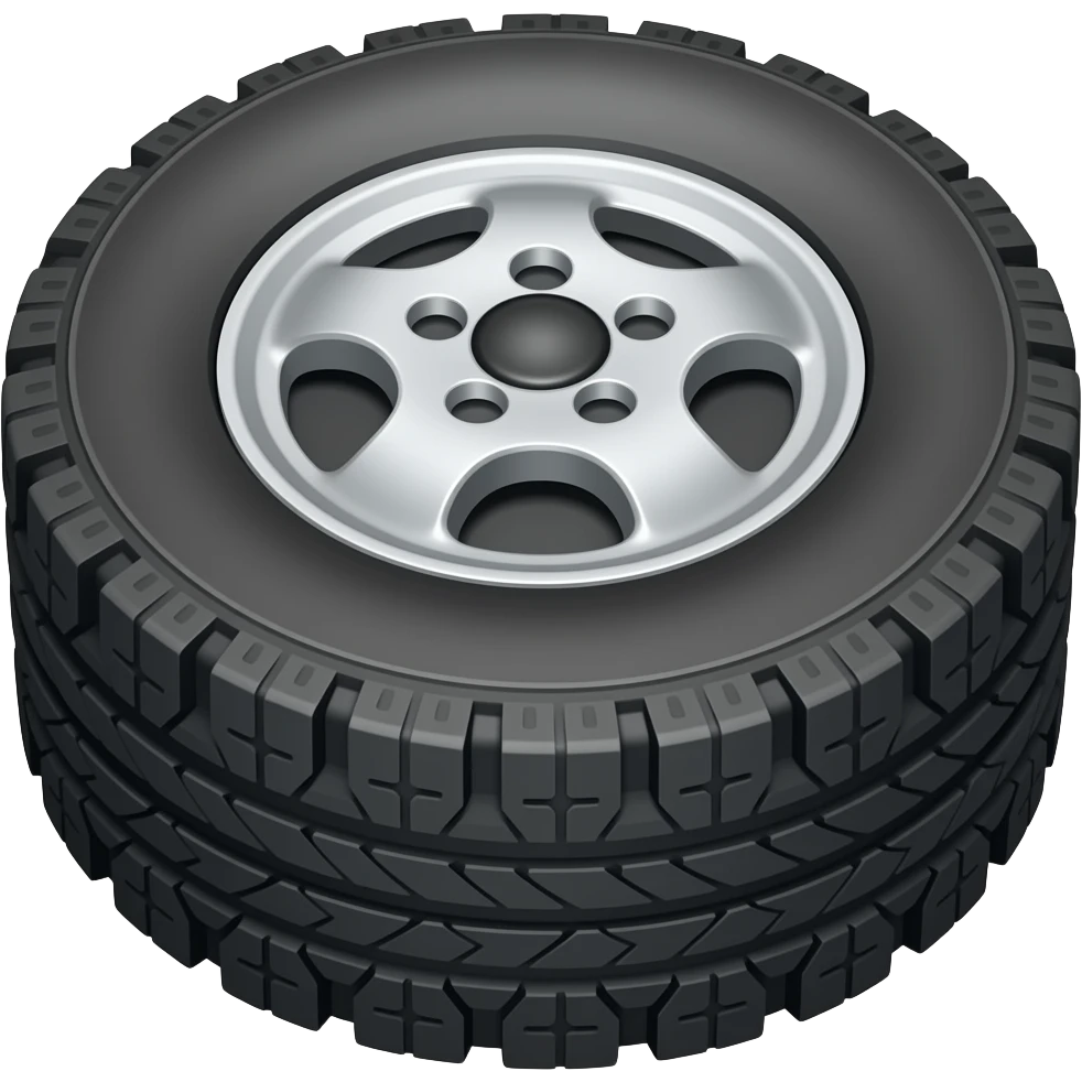 a truck tire laying flat on the floor emoji