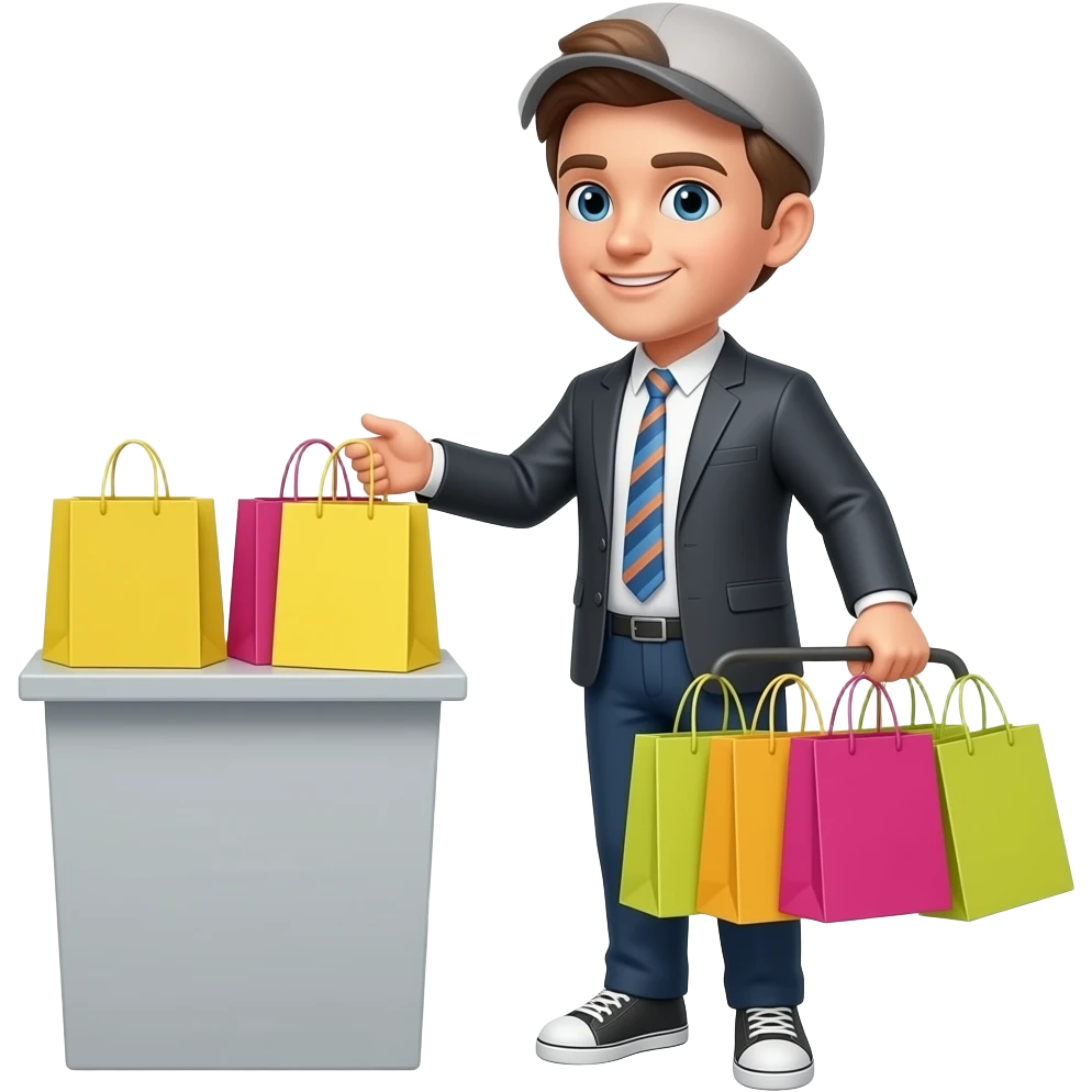 compras bolsa amarillas y fuscia emoji