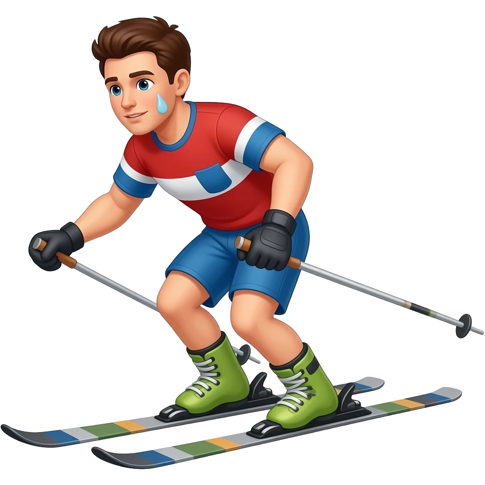 sweaty ski emoji
