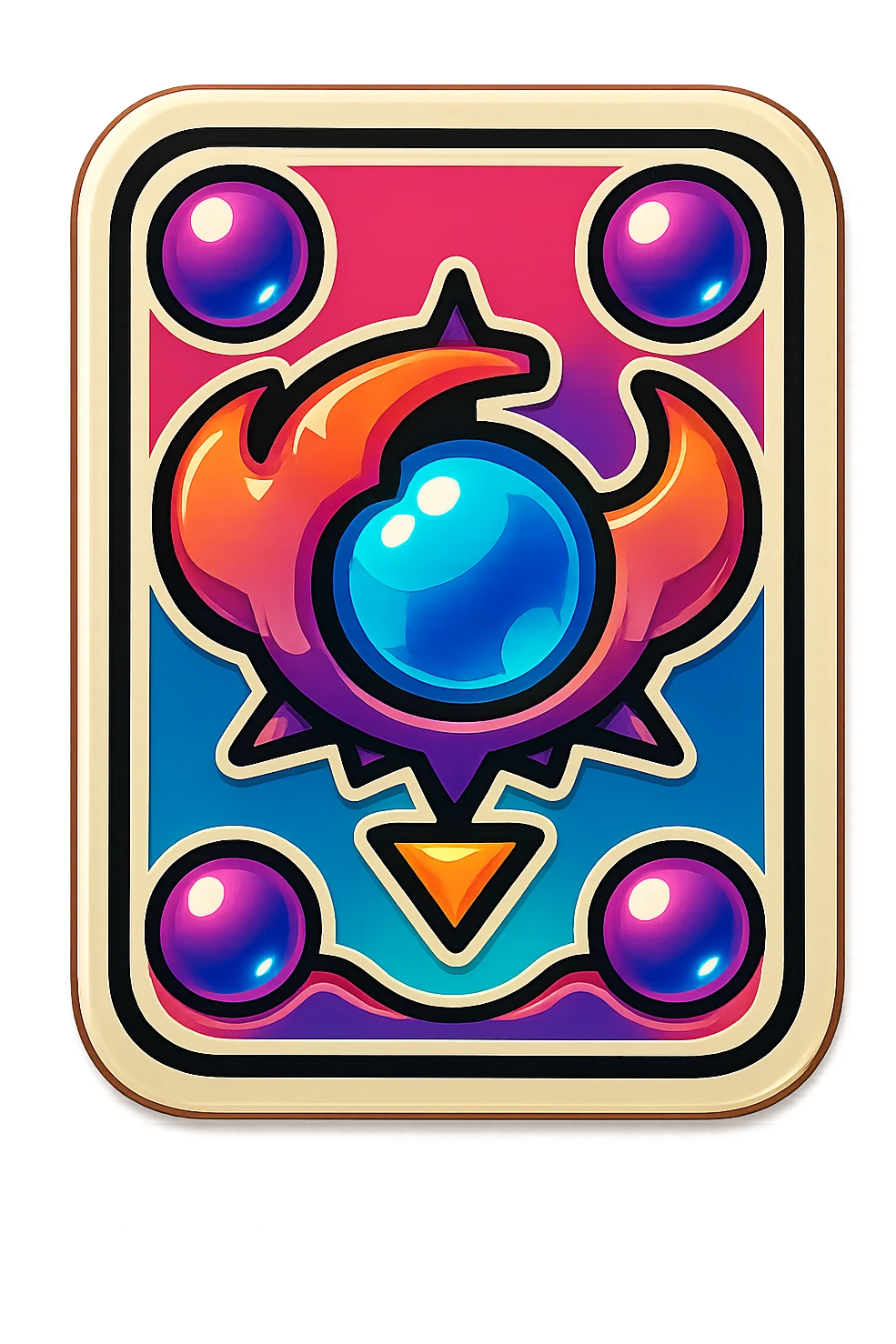 render a playing card back design for PCU emoji