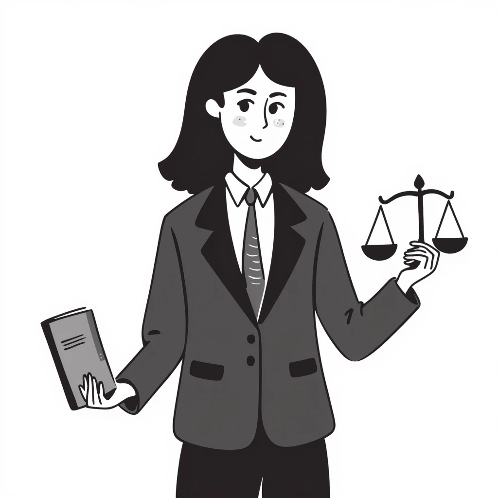 A female lawyer with a book and scales emoji