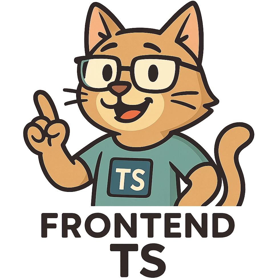 cat mascot for a frontend TypeScript project, modern, clean, techy, suitable as a logo emoji
