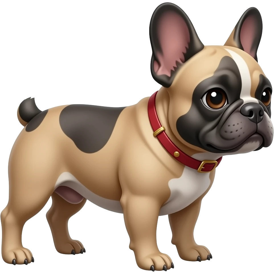 whole body,looking on right , french bulldog emoji