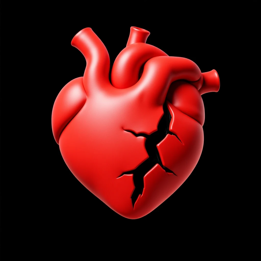 emo heart with a crack emoji