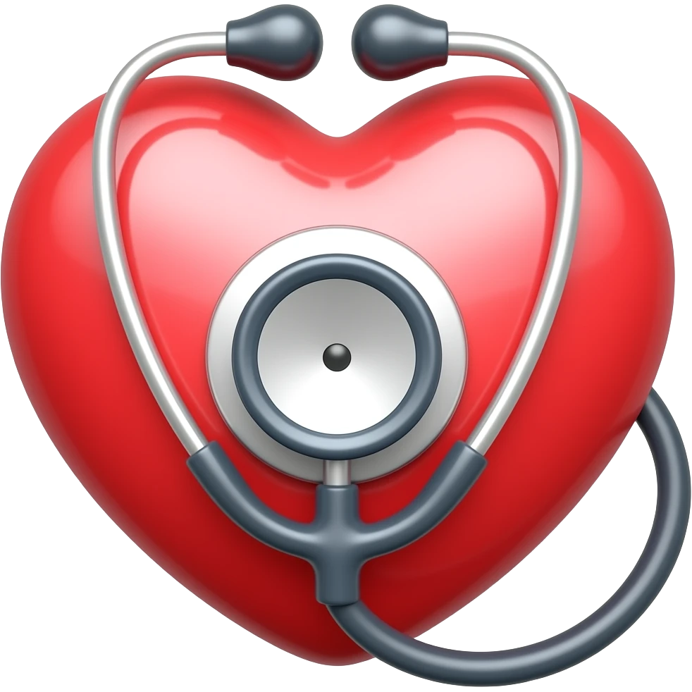 Make a heart using one stethoscope with the ear pieces on the outside emoji