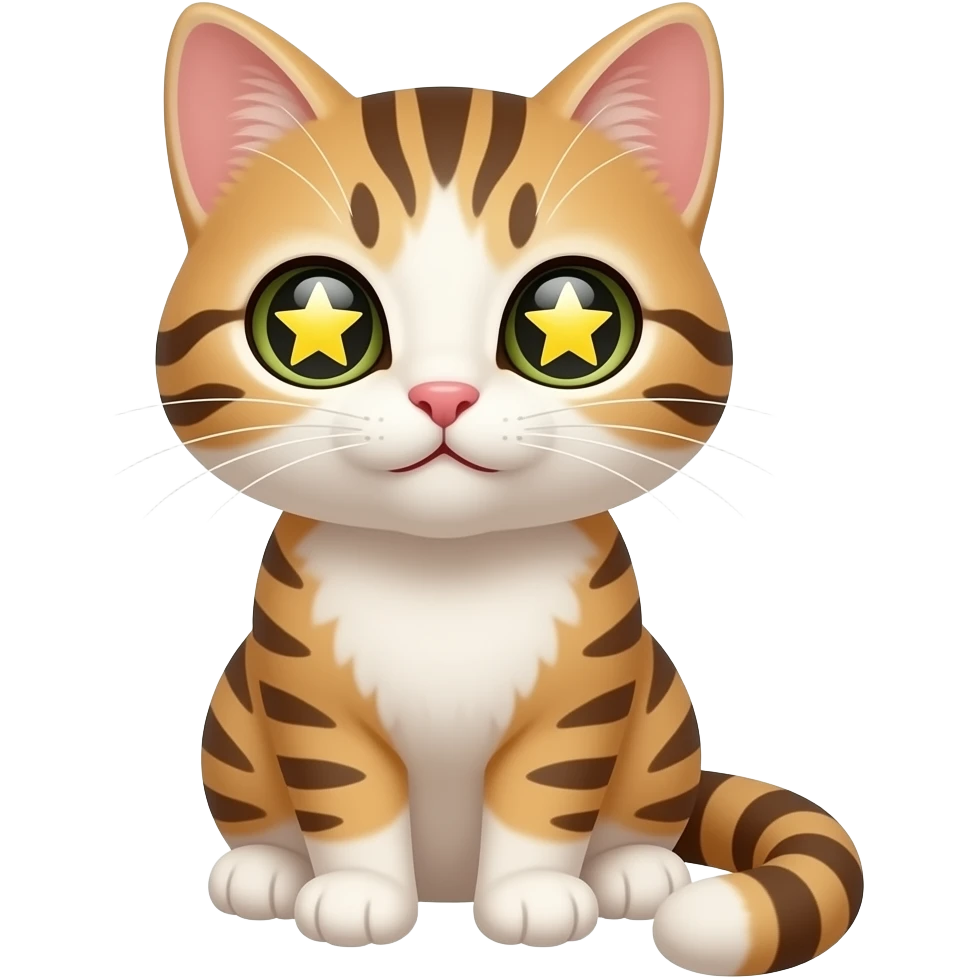 Котик со звёздочками в глазах emoji