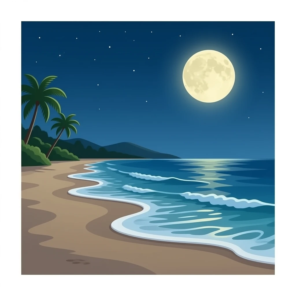 Night beach emoji