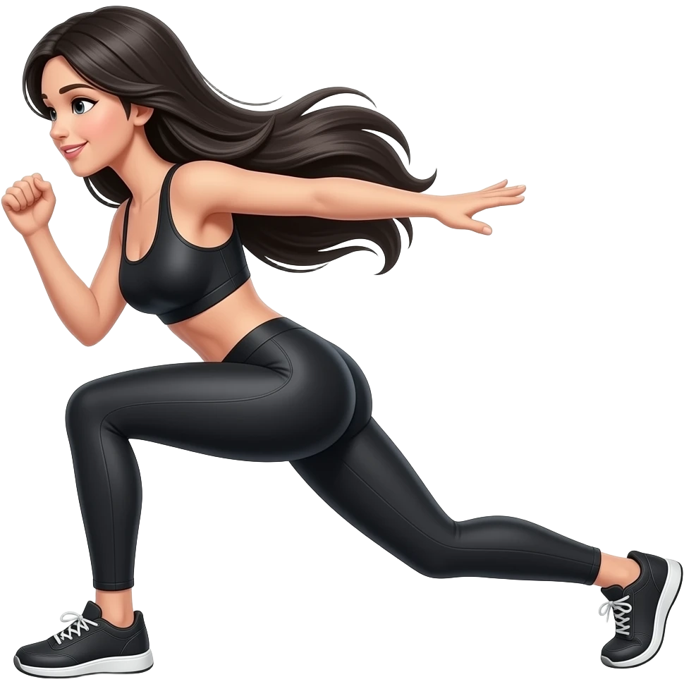 glute training women long black hair emoji