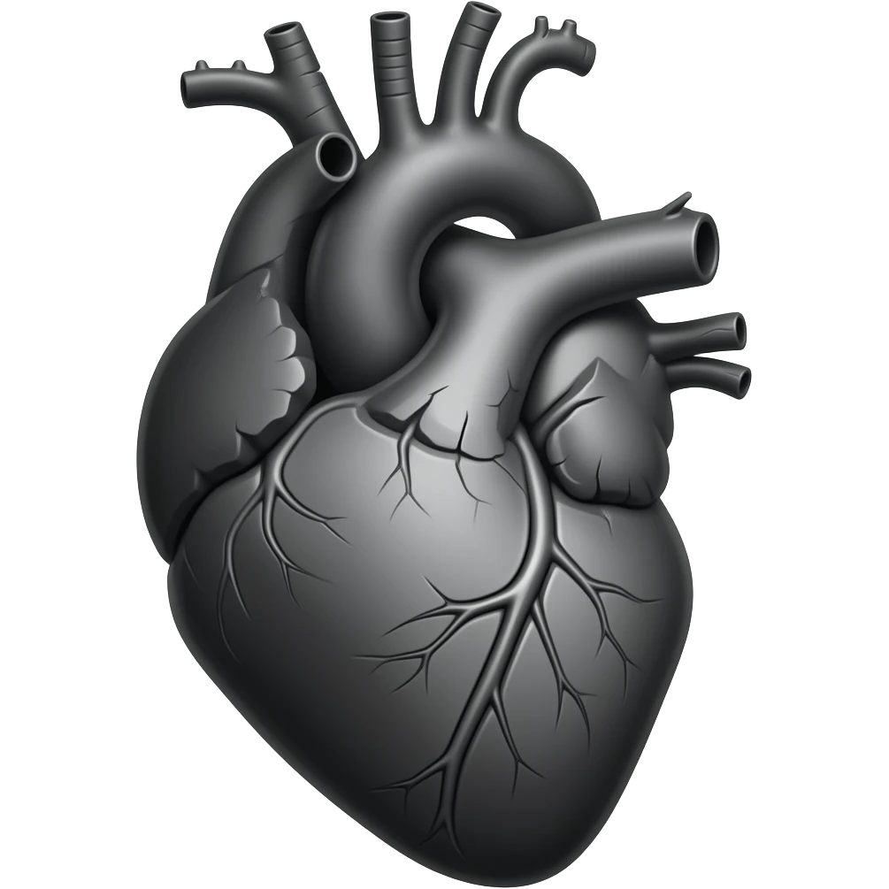 Black fractured anatomical heart emoji