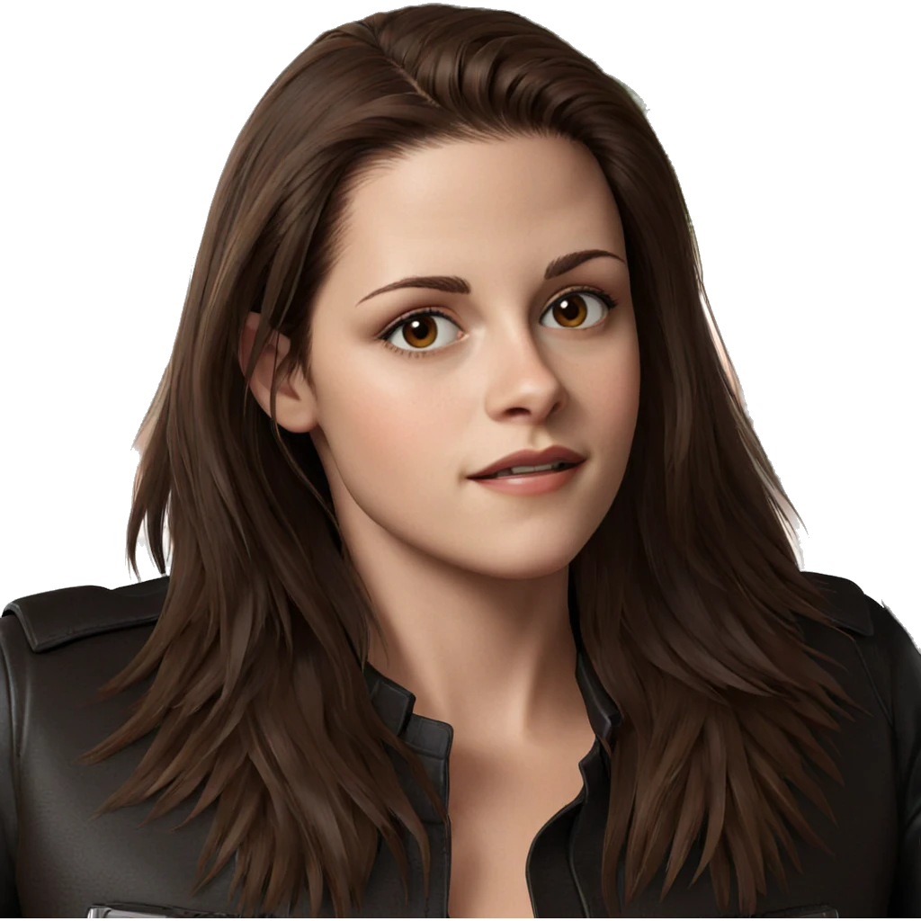 brown haired girl in leather emoji