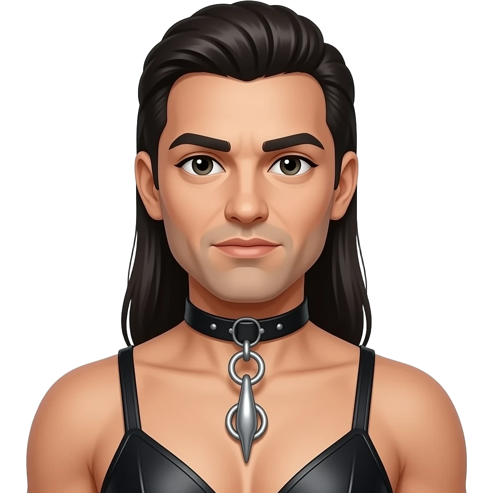 Submissive man is ready for get pegging by a femdom emoji