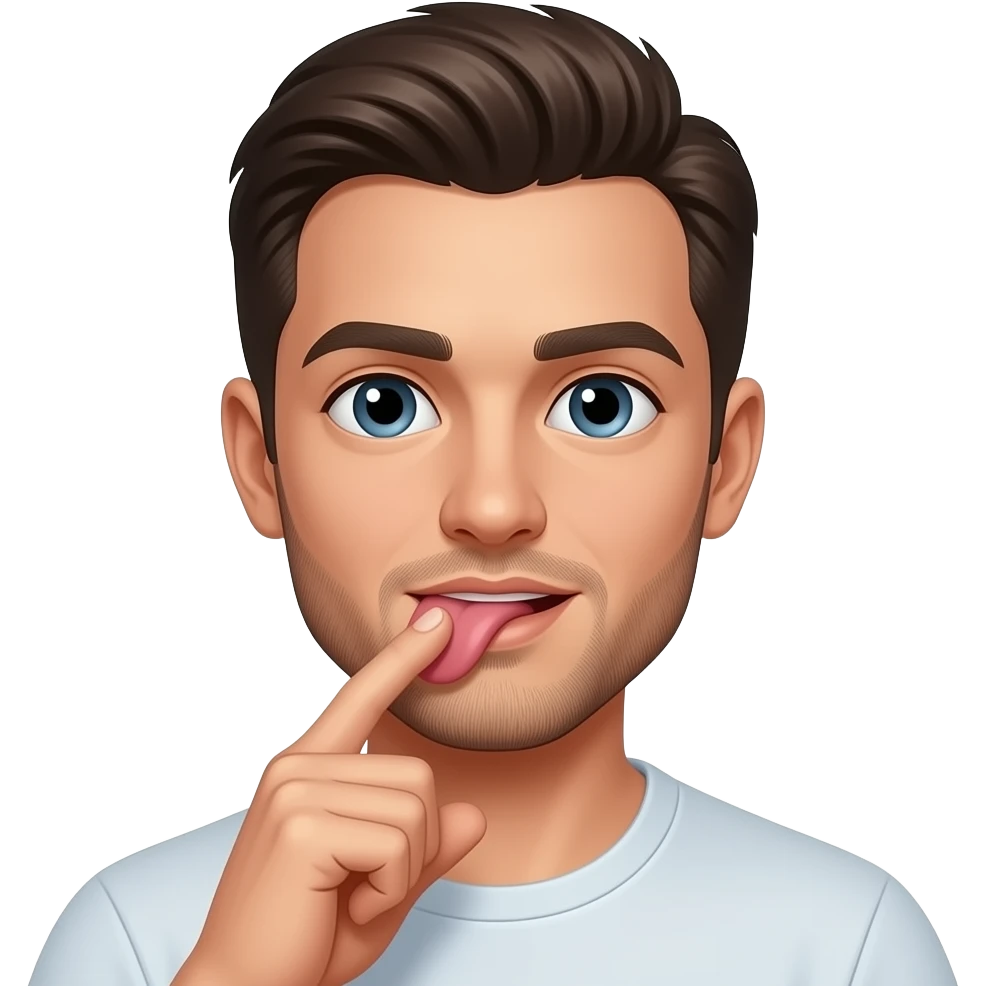 Male licking fingers emoji