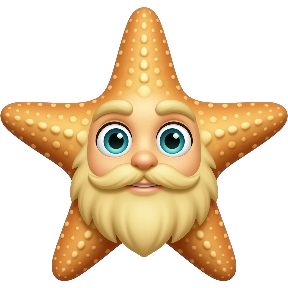 Starfish with blonde short beard and blue green eyes emoji