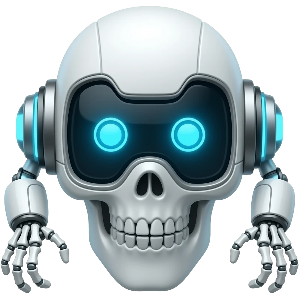 Esqueleto de un robot futurista ia emoji