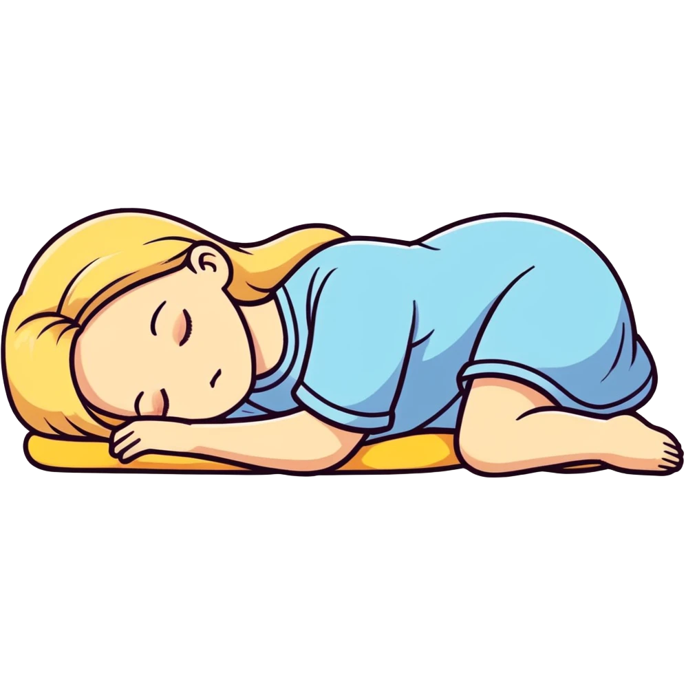 Blonde girl sleeping emoji