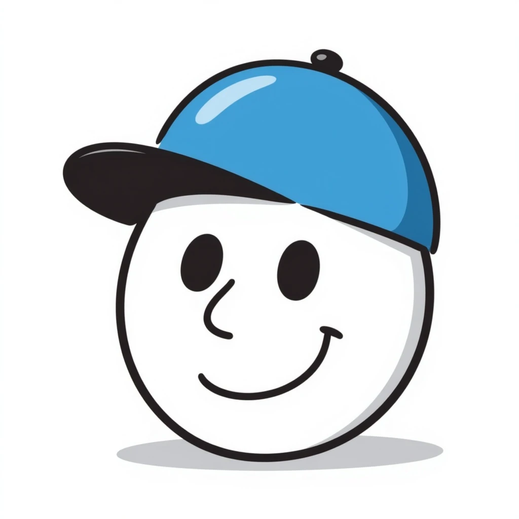 smiling emoji with blue cap emoji
