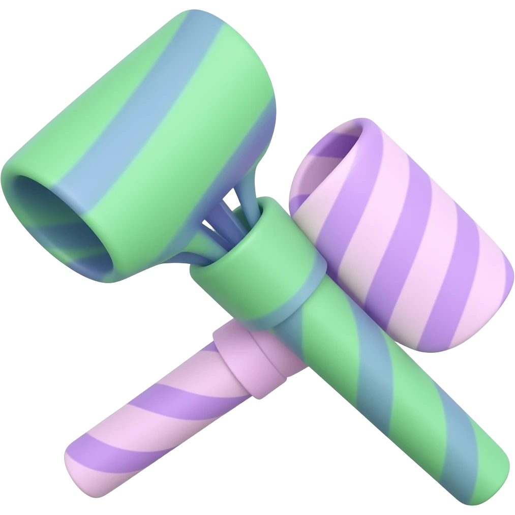 green purple  Party blowers soft paster colour emoji
