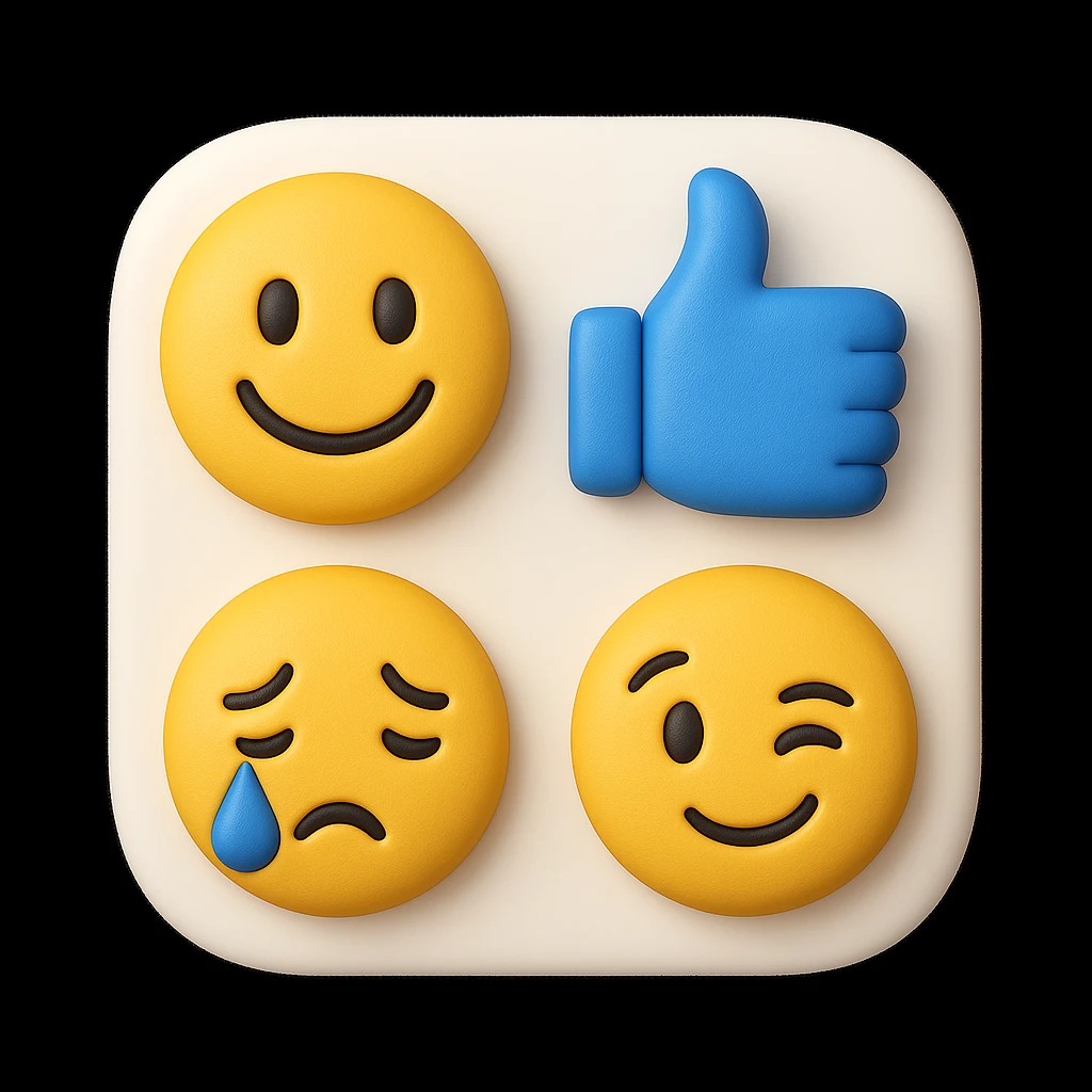 make four emojis in same style emoji