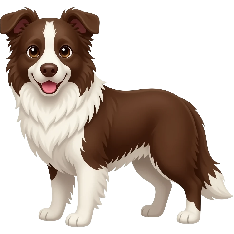 A fully brown border collie with no white emoji