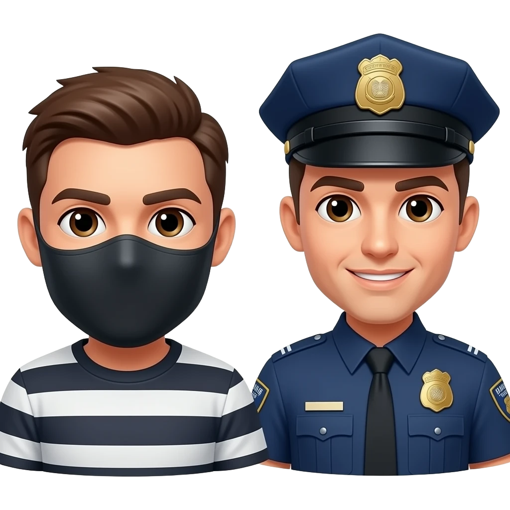 Hırsız ile polis emoji