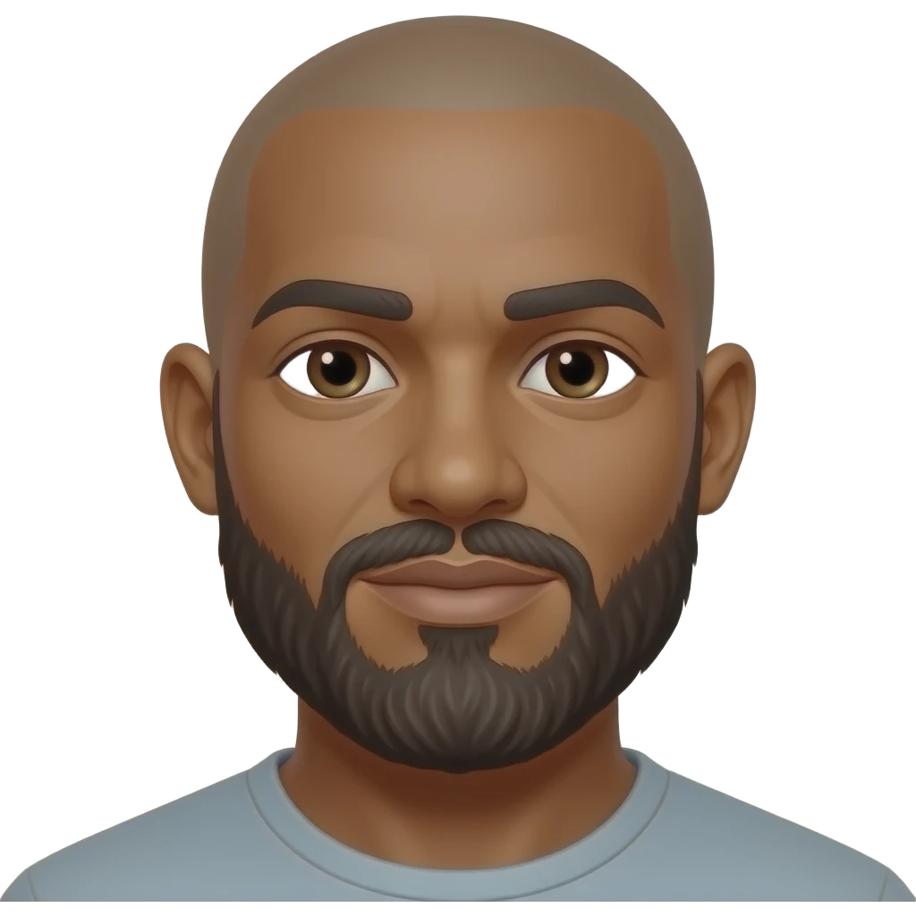 Brown man bald mustache and beard emoji