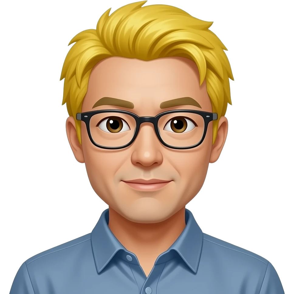 This Japanese Man look Have a Yellow Hair with Glasses emoji