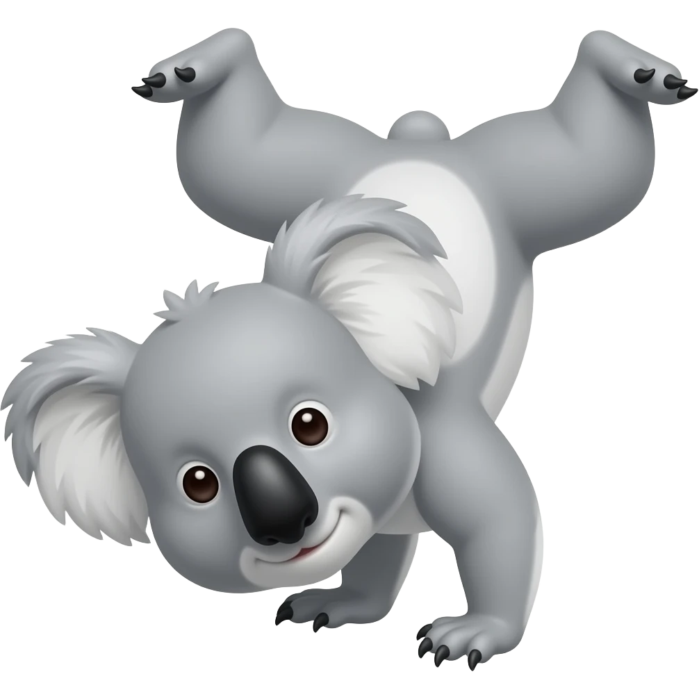 Skinny koala doing a handstand emoji
