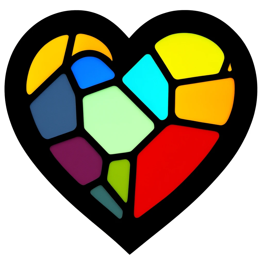 heart with stained glass effect emoji