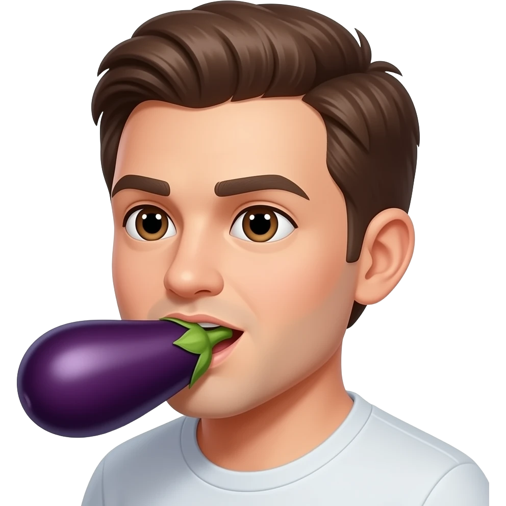 Sucking eggplant emoji