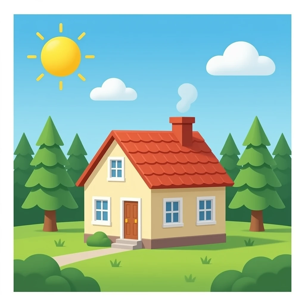 casa con cucherias sola sin bosque emoji