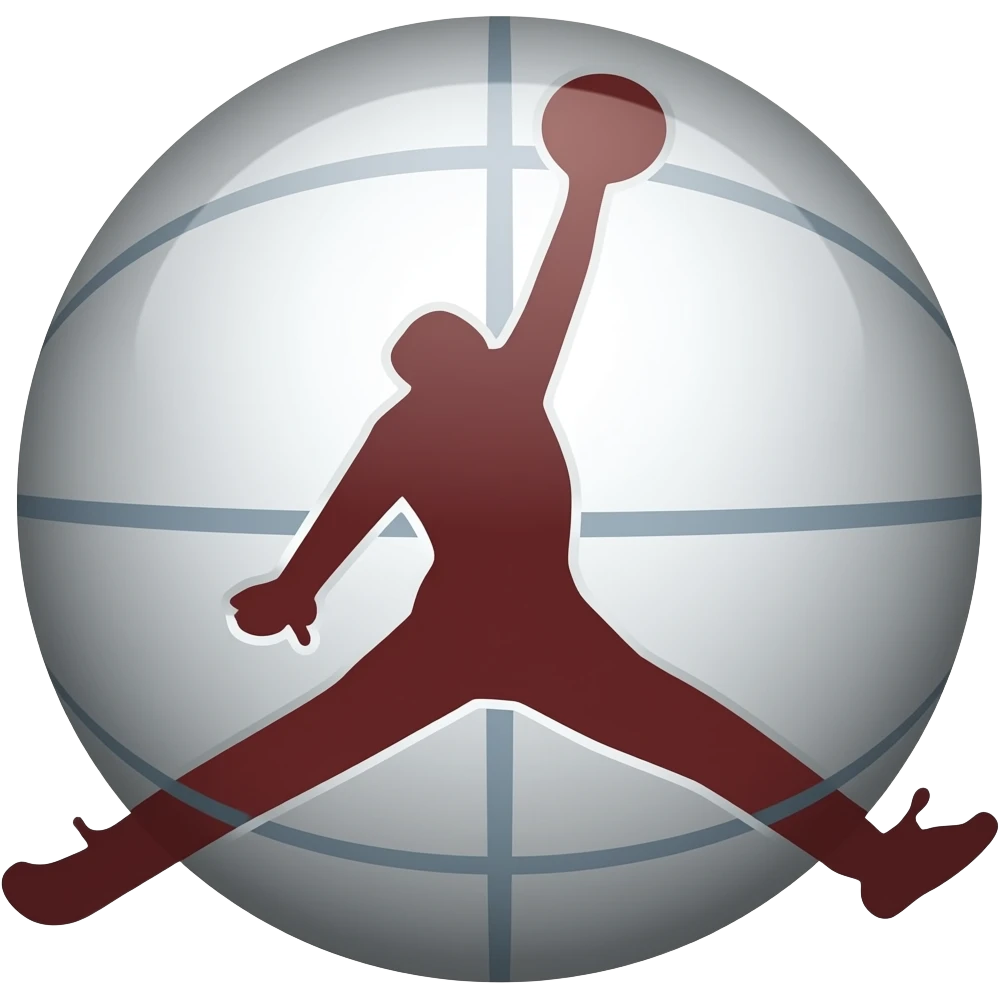 A jordan bage logo with a Ak47 in the balls place emoji