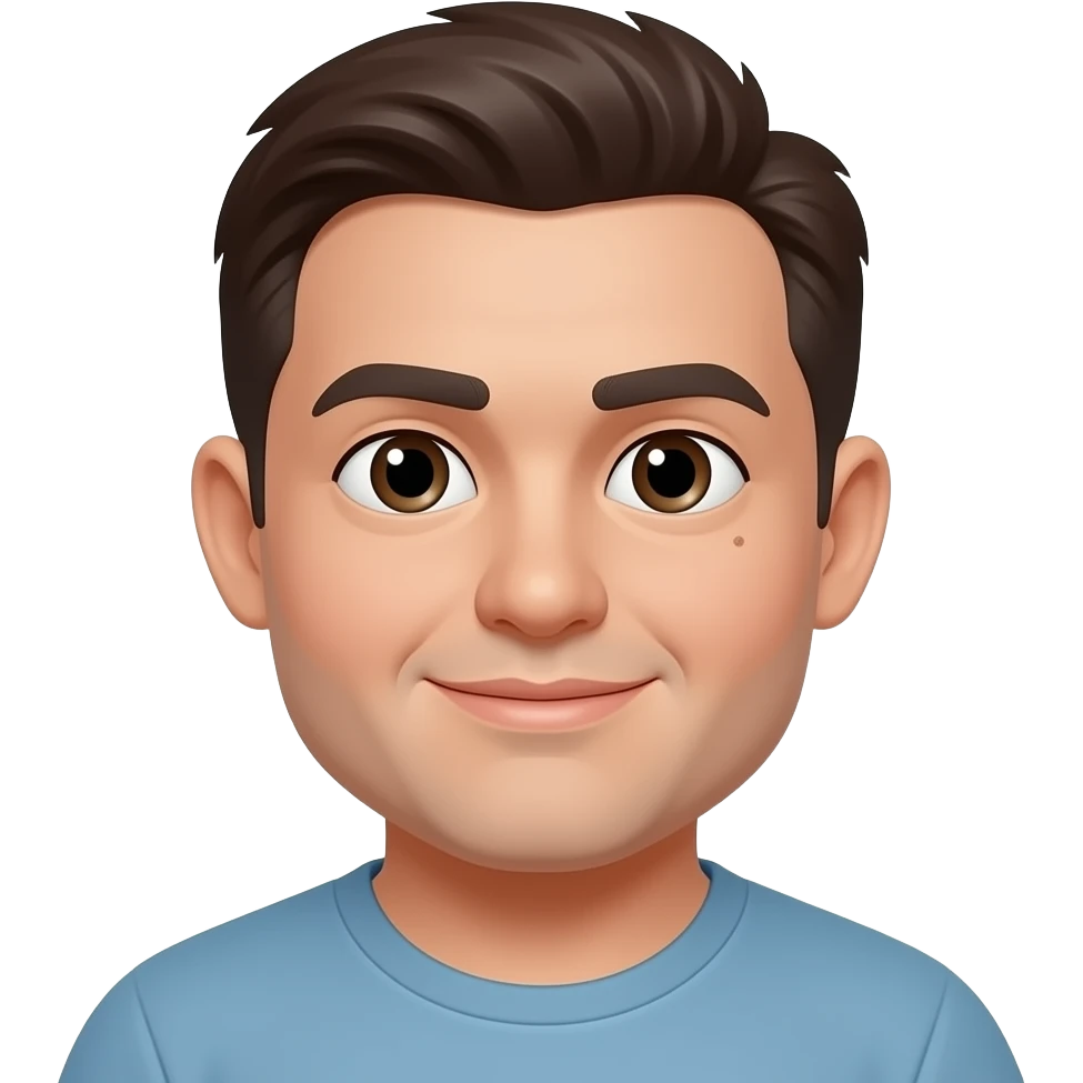 Chubby cheeks and a small mole on right. Cheek emoji