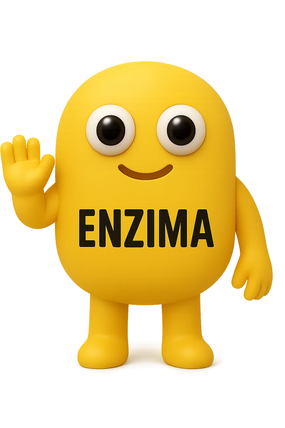 FALLO IDENTICO MA CON LA SCRITTA ENZIMA IN ITALIANO SUL CORPO. emoji con enzima umano con occhi 3d con la scritta "ENZIMA" SUL CORPO IN ITALIANO emoji