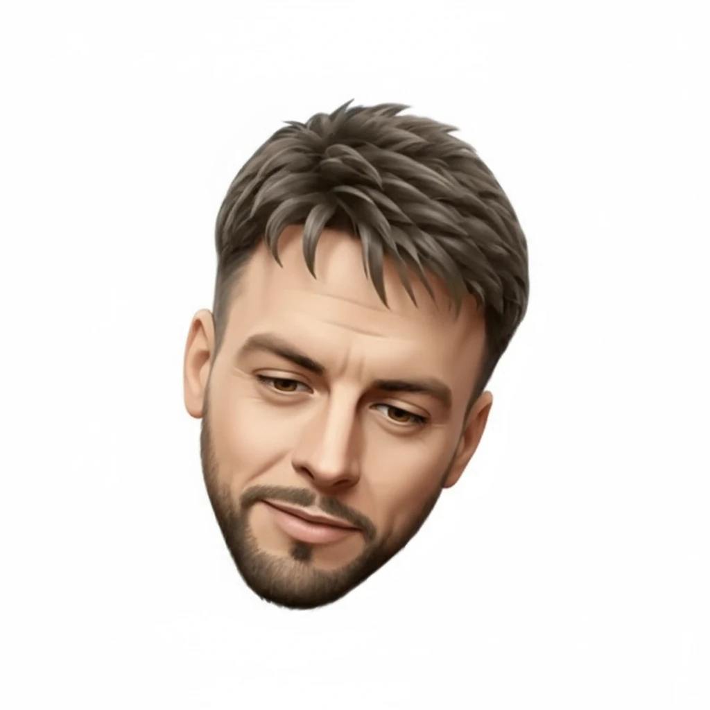 нарисуй этого человека, чтобы он смотрел на 45 градусов вниз, без фона emoji