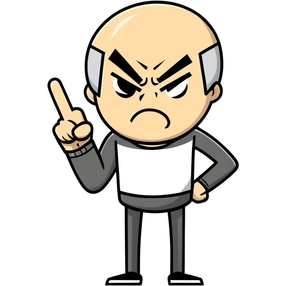 Very angry man holding up middle finger emoji