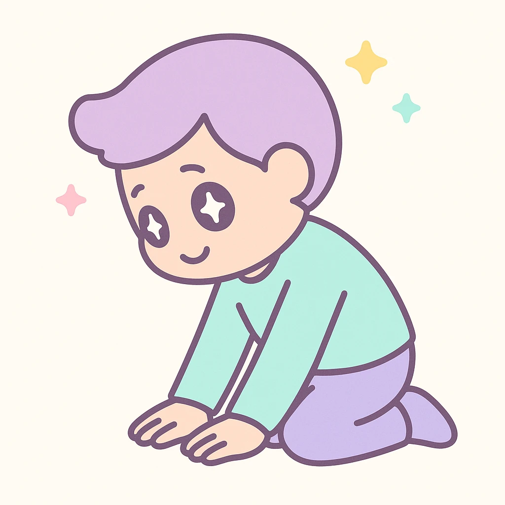 side view of a man kneeling and bowing, gesture of apology emoji