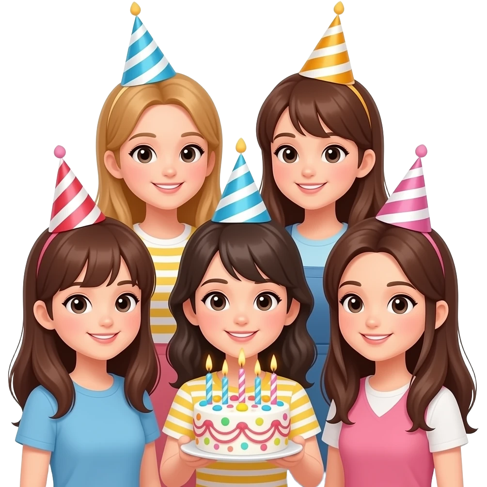 Cute girls birthday emoji