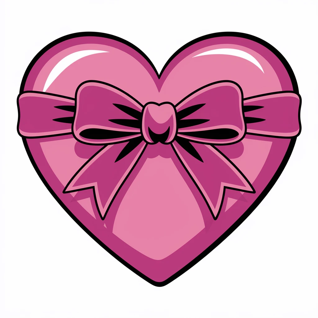 heart with a velvet ribbon bow emoji