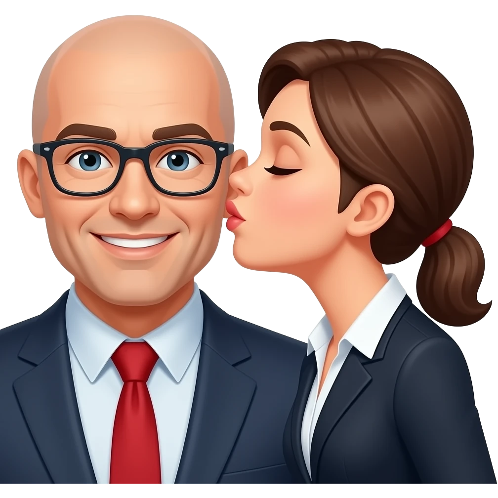 Secretair entraind d embrasser un chauve emoji
